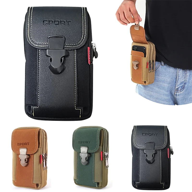 Armbag Man Belt Pouch Mobile Phone Case Molle Waist Bag Pack Tactical Duty Belt Backpack Card Holder for Iphone 14 15 Pro Max