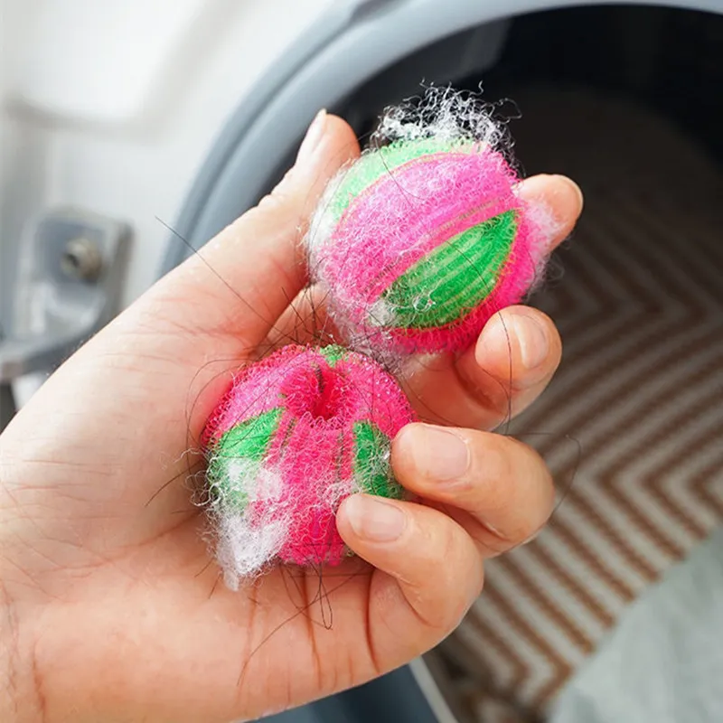 ลูกบอลกำจัดขนสัตว์เลี้ยงแบบใช้ซ้ำได้ สติ๊กเกอร์ขนสัตว์ ลูกบอลดักจับขนสัตว์ ไนลอน ลูกบอลซักผ้า ตัวกรองเครื่องซักผ้า