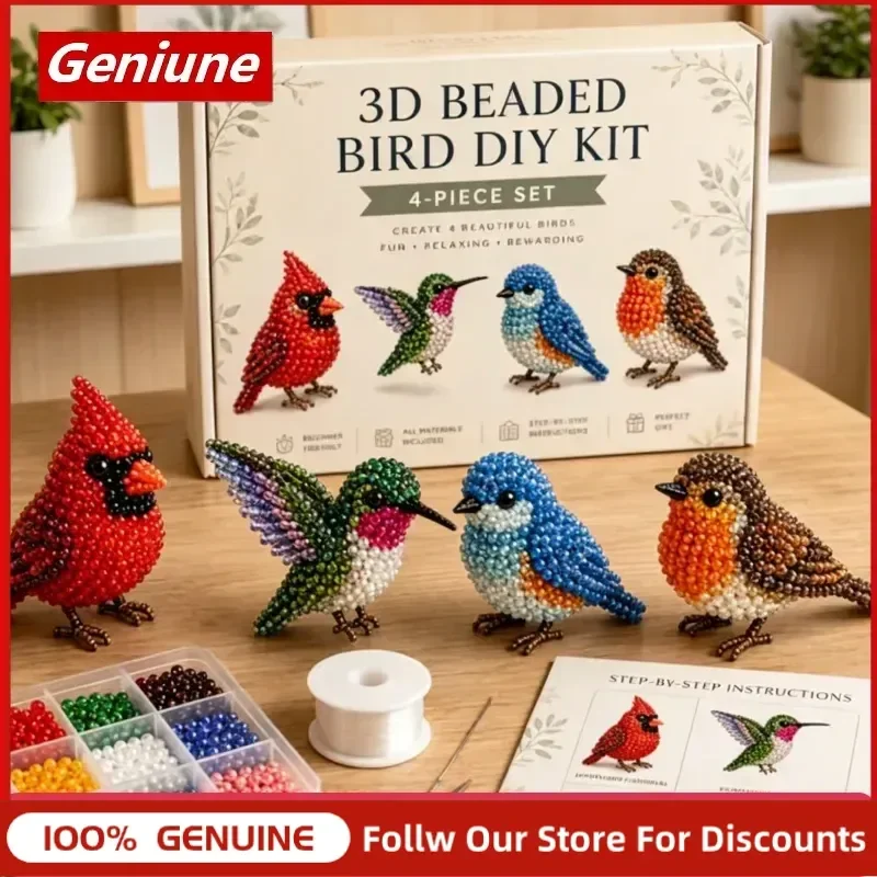 3D Animal Beading DIY Kit Full Supplies Handmade Pet Keychains Indoor Craft Set Creative Decor Surprise Collectible Ornament