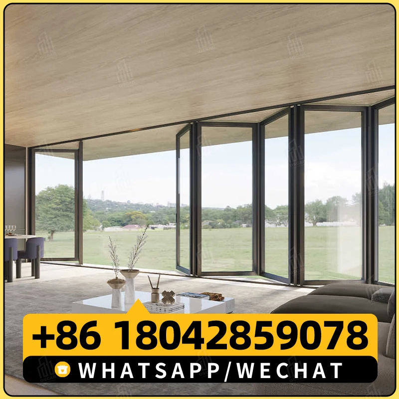 Wholesale High Quality Glass Balcony China Supplier Thermal Break Aluminum Heavy Duty folding doors