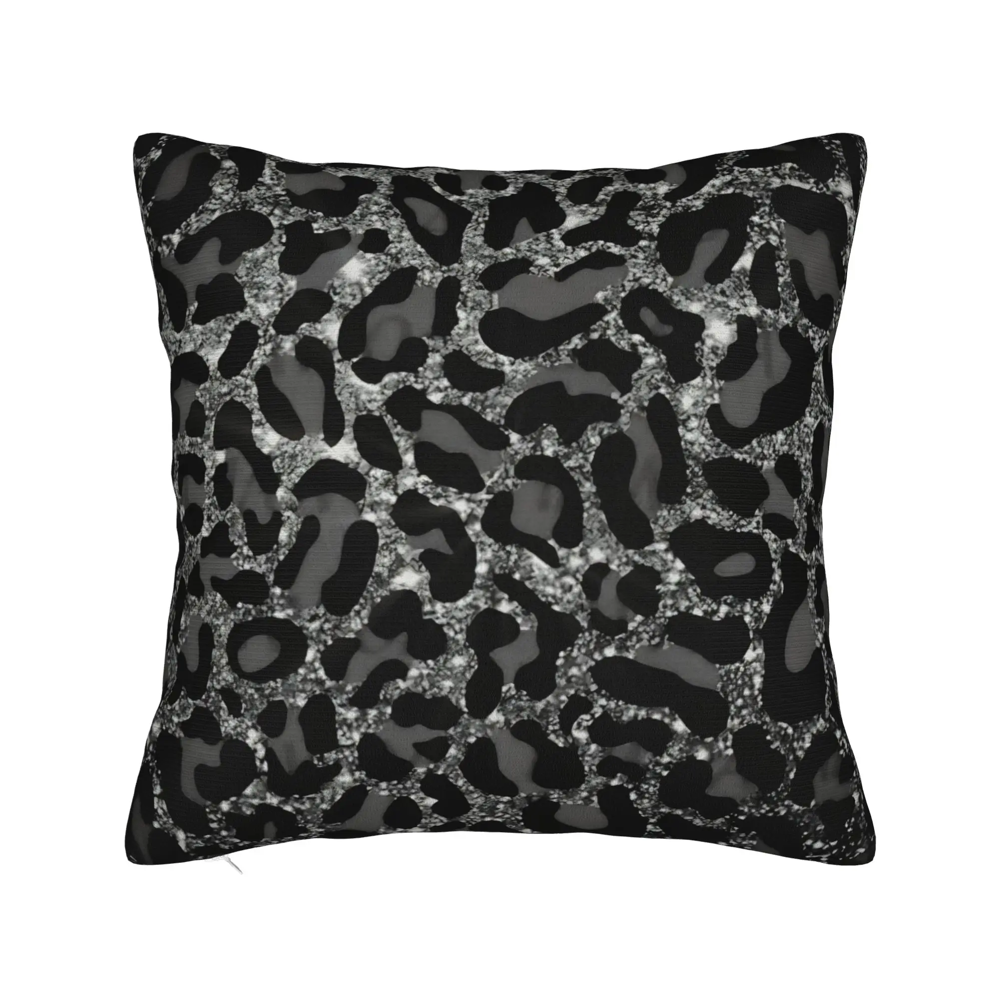 Glitter Leopard Faux Fur Pillowcase Polyester Cushion Cover Decor  Throw Pillow Case Cover Home Square 18'