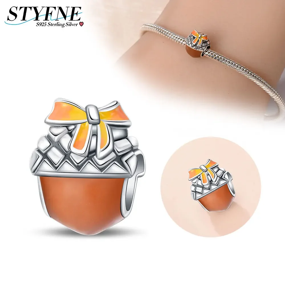 

Original Pine Cone Gift Beads High Gloss Commemorative Beads for Women Diy 925 Sterling Silver Jewelry Bracelet Gift