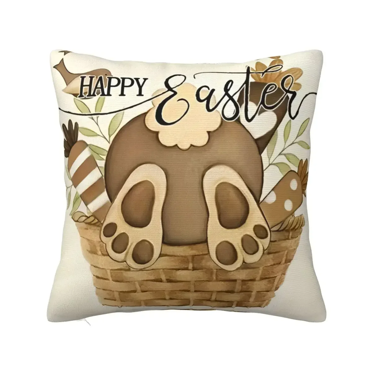 

Fodere per cuscini Happy Easter Bunny Egg Fodere per cuscini in poliestere per la casa Fodera per cuscino decorativa divertente