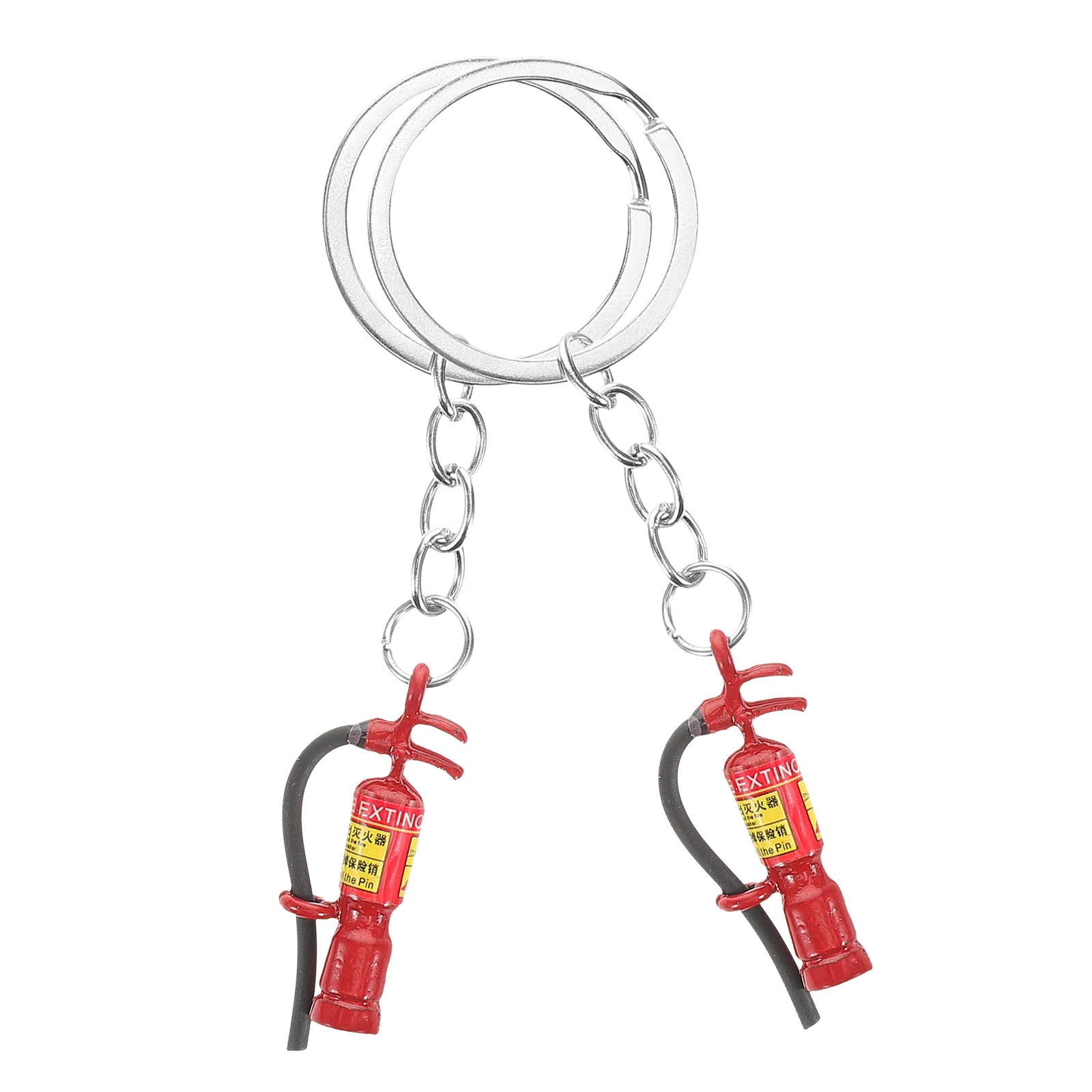 

2 Pcs Firefighter Gift Key Hanging Prop Keyring Pendant Fighting Decor Chain Rings Bag Alloy Keychain Truck Accessories