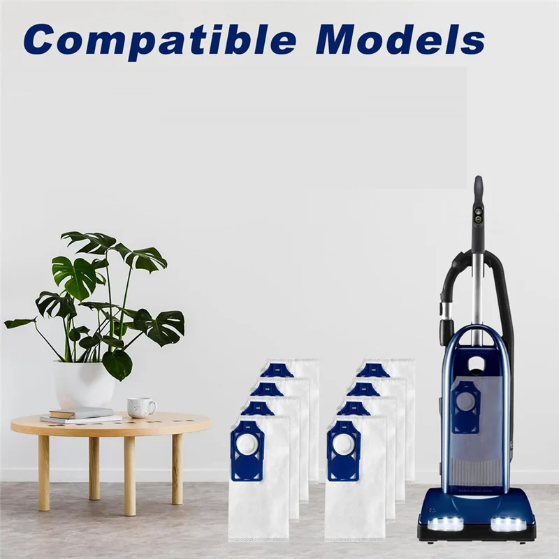 FZFZ 8 قطع بديلة من أكياس مكنسة HEPA لـ Riccar Brilliance R30D، R30P، R30PET والبساطة المتزامنة S30D، S30P، S30PET