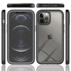 360 Full Body belt Screen Protector Case For iPhone 15 11 12 13 14 Pro Max  X XSMAX XS XR SE Transparent Shockproof Phone Cover