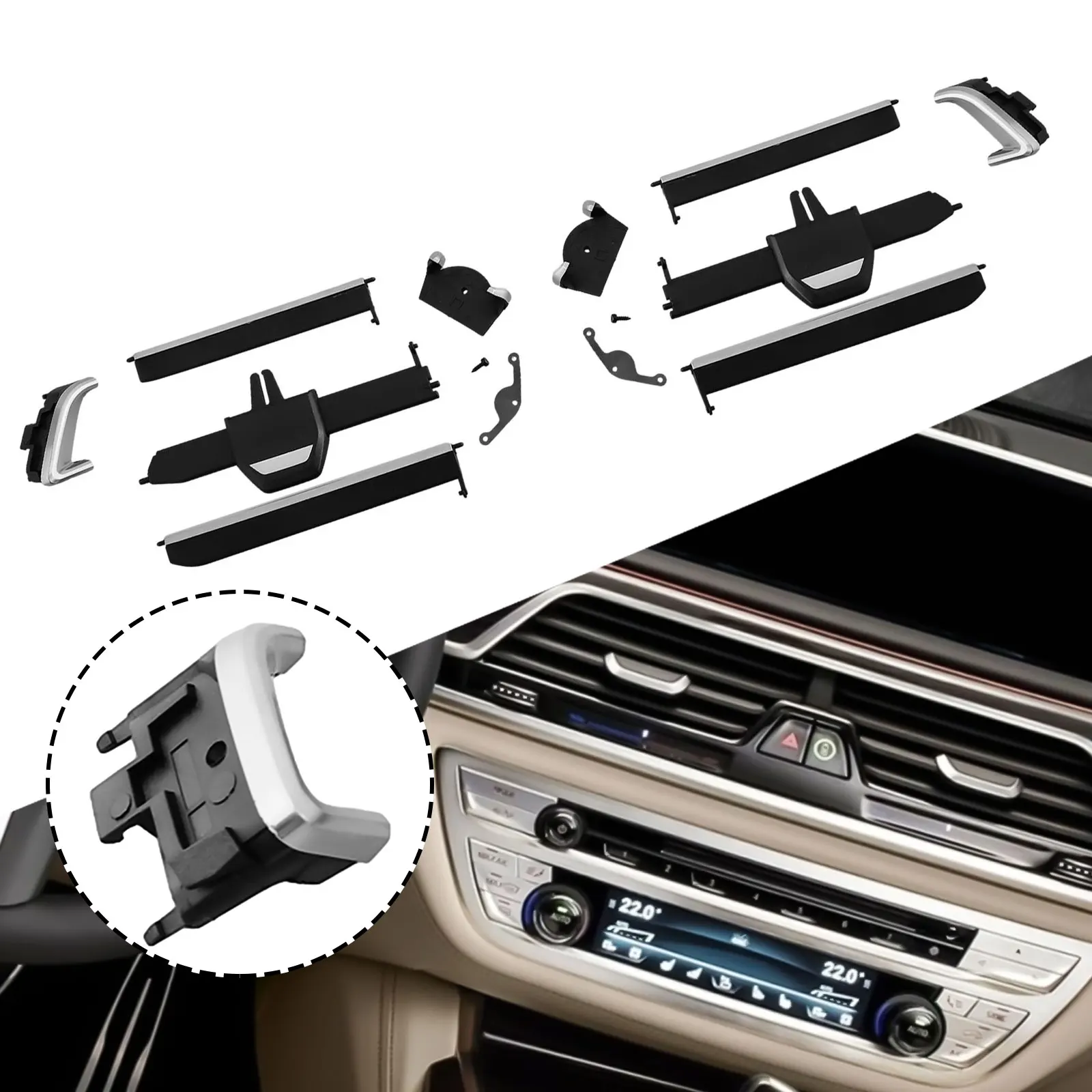 Easy to Install Front Left & Right AC Air Vent Grill Tab Clip Trim for BMW G05 X6 X7 2020 2023 Optimal Performance Guaranteed!