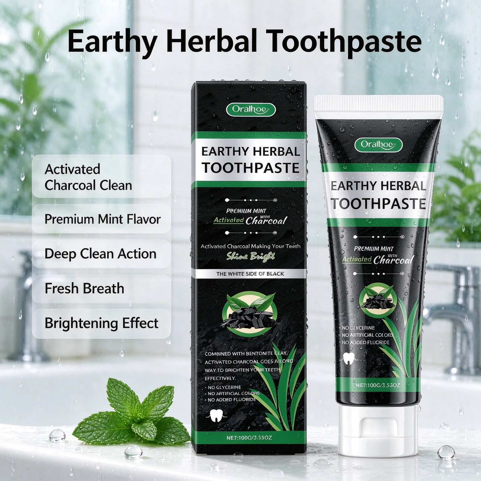 Clean White Toothpaste Effectively Remove Dental Plaque Eliminate Oral Odors Caring for Dental Health Bamboo Charcoal Toothpaste