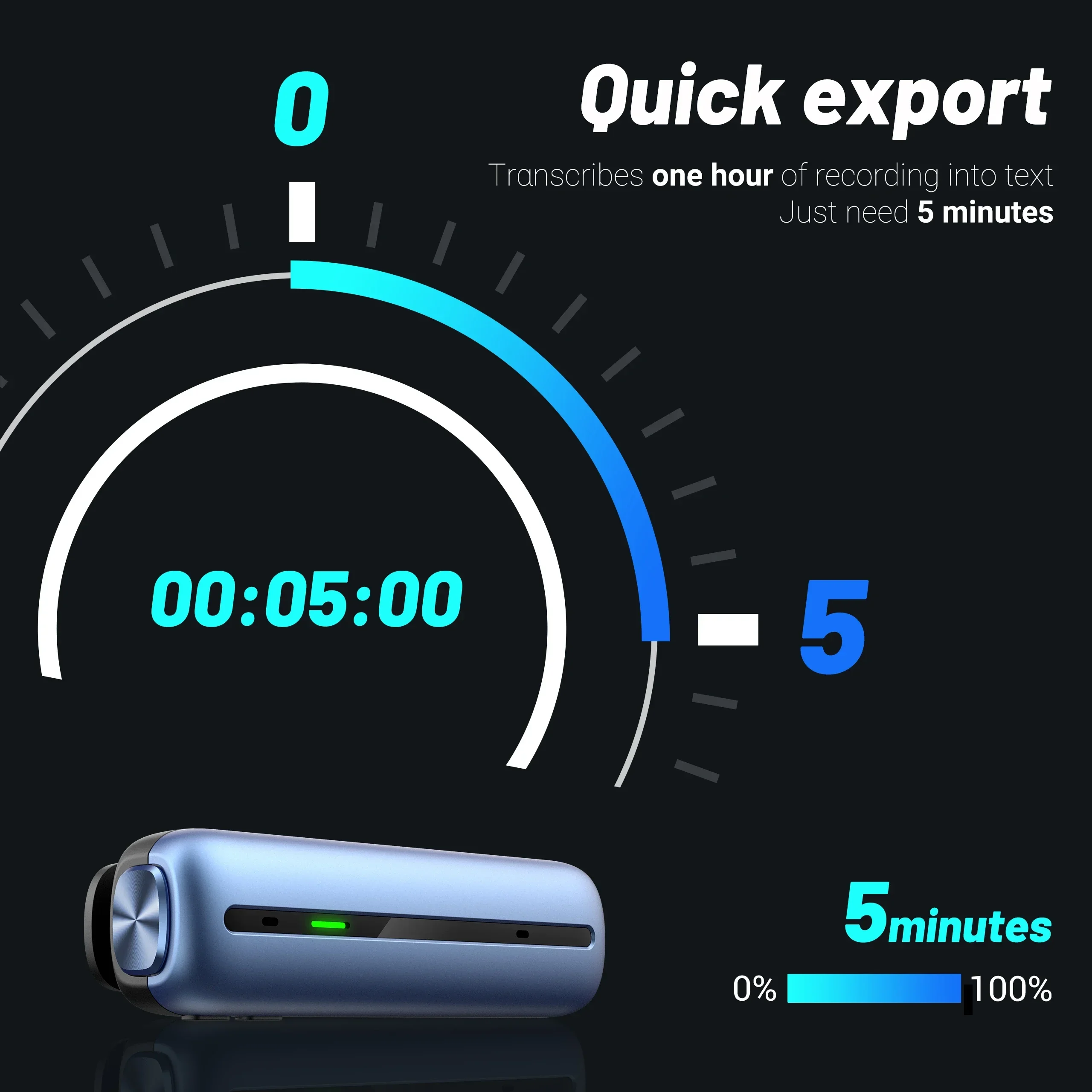 Perangkat Perekam Audio Mikro Portabel AI Bahasa Rekaman Cerdas Perekam Suara Digital Perekam Suara