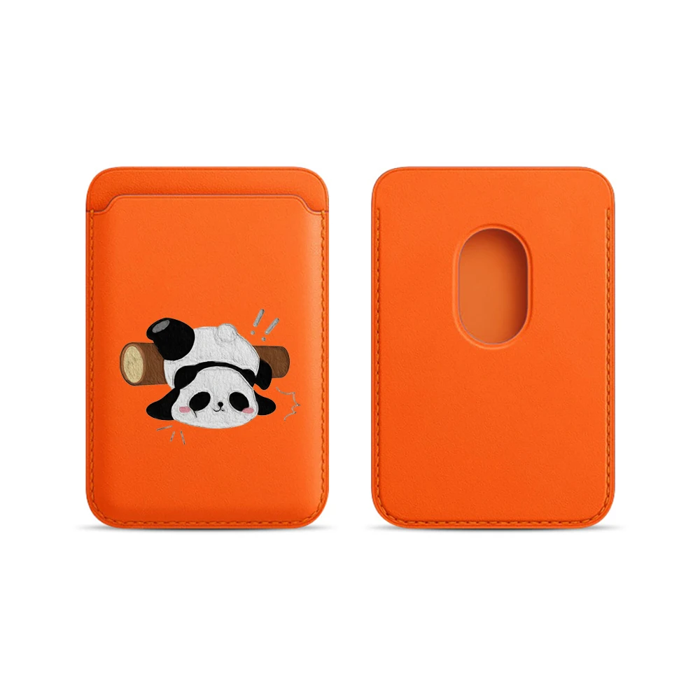 Lustige Panda-Leder-Kartenhülle für Magnetische Hüllen, Geeignet für alle iPhone Magsafe-Karten-Handyhüllen – Detail 6