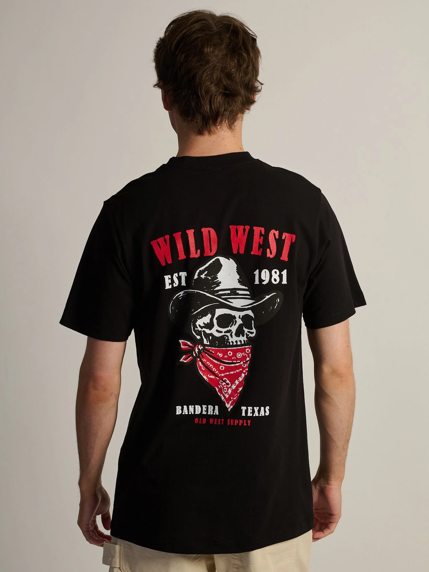 Texas Cowboy Skull Bandana Print T Shirt Men Vintage Western Graphic Crew Neck Short Sleeve Soft Cotton Country Streetwear Tops