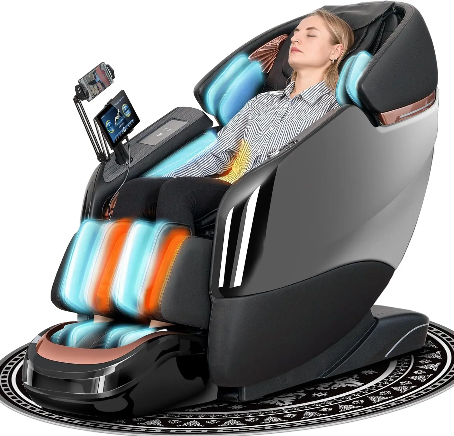 

Massage Chair Full Body, 2025 Zero Gravity SL-Track Shiatsu, AI Voice, LED Backlight, Waist & Calf Heating, G6 Black