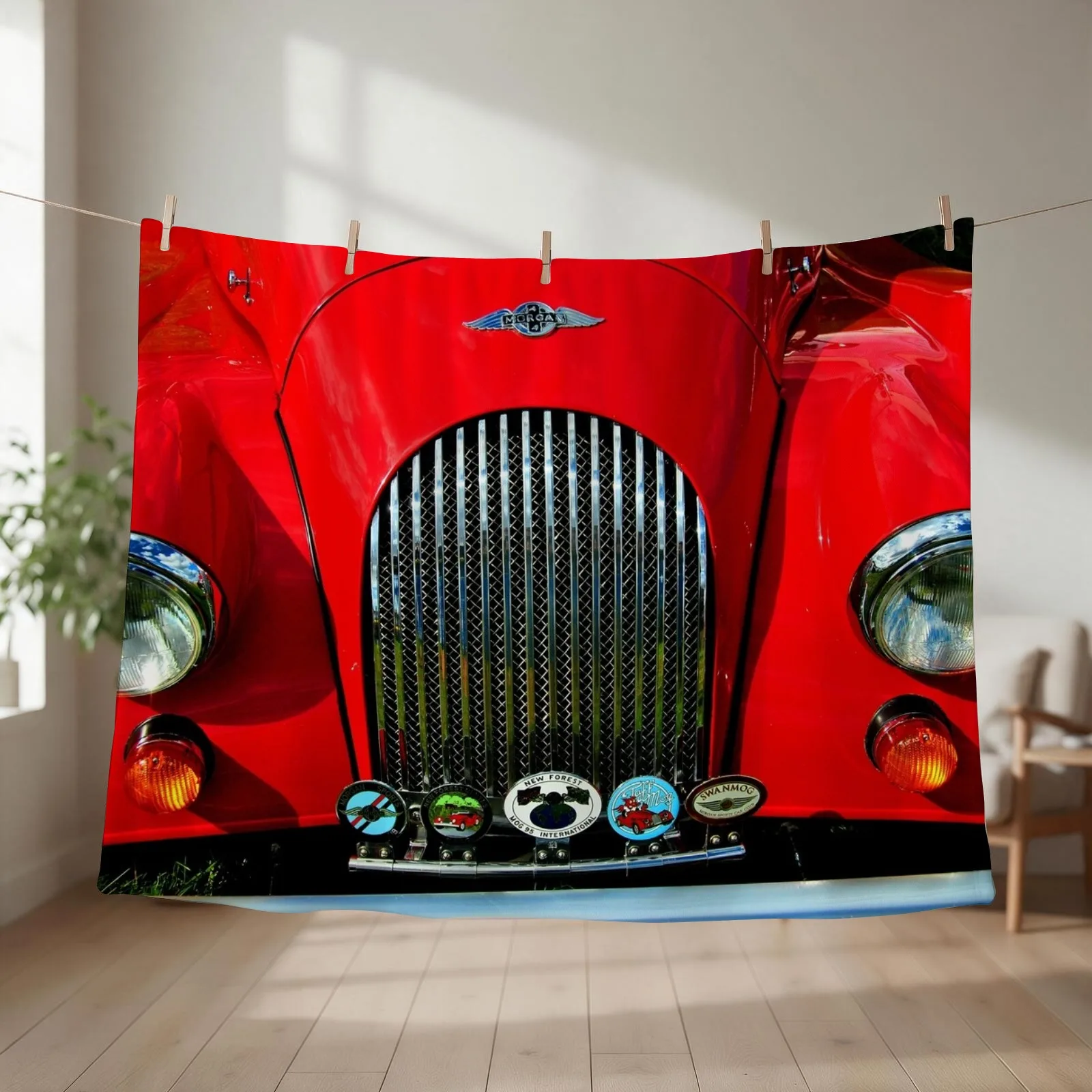 Morgan Classic Sports Motor Car Throw Blanket couch cozy soft plush fuzzy picnic outdoor blanket