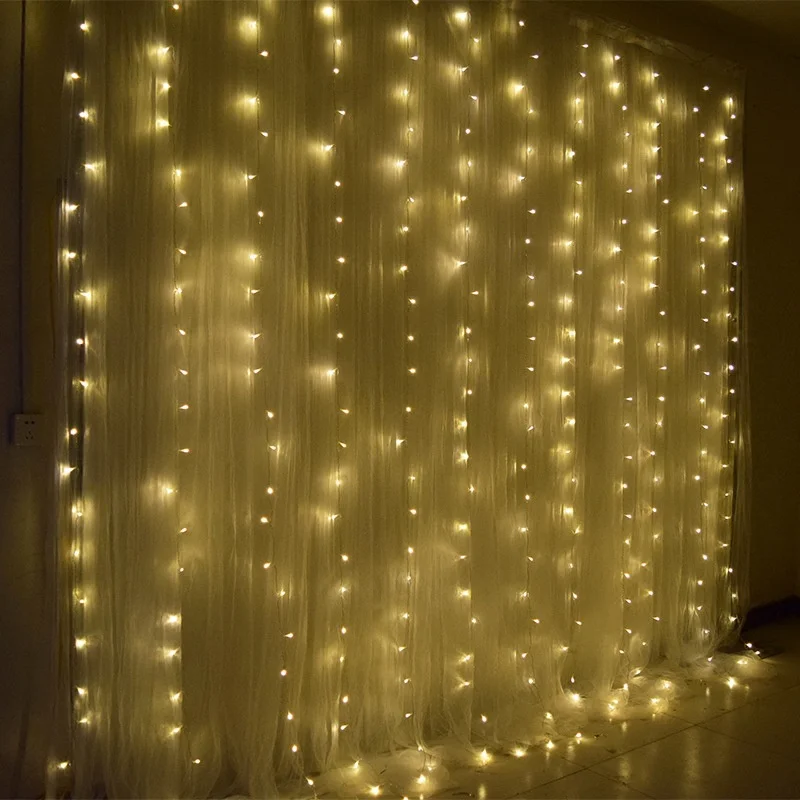 Fata USB Remote Curtain String Lights ghirlanda di natale decorazione della lampada per la camera da letto di casa regali per feste di natale natale capodanno 2025