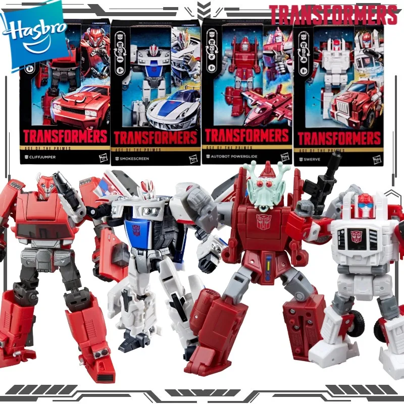 Hasbro Transformers Age of The Primes Cliffjumper Smokescreen Powerglide Swerve Deluxe Autobot Convertible Action Figures Set