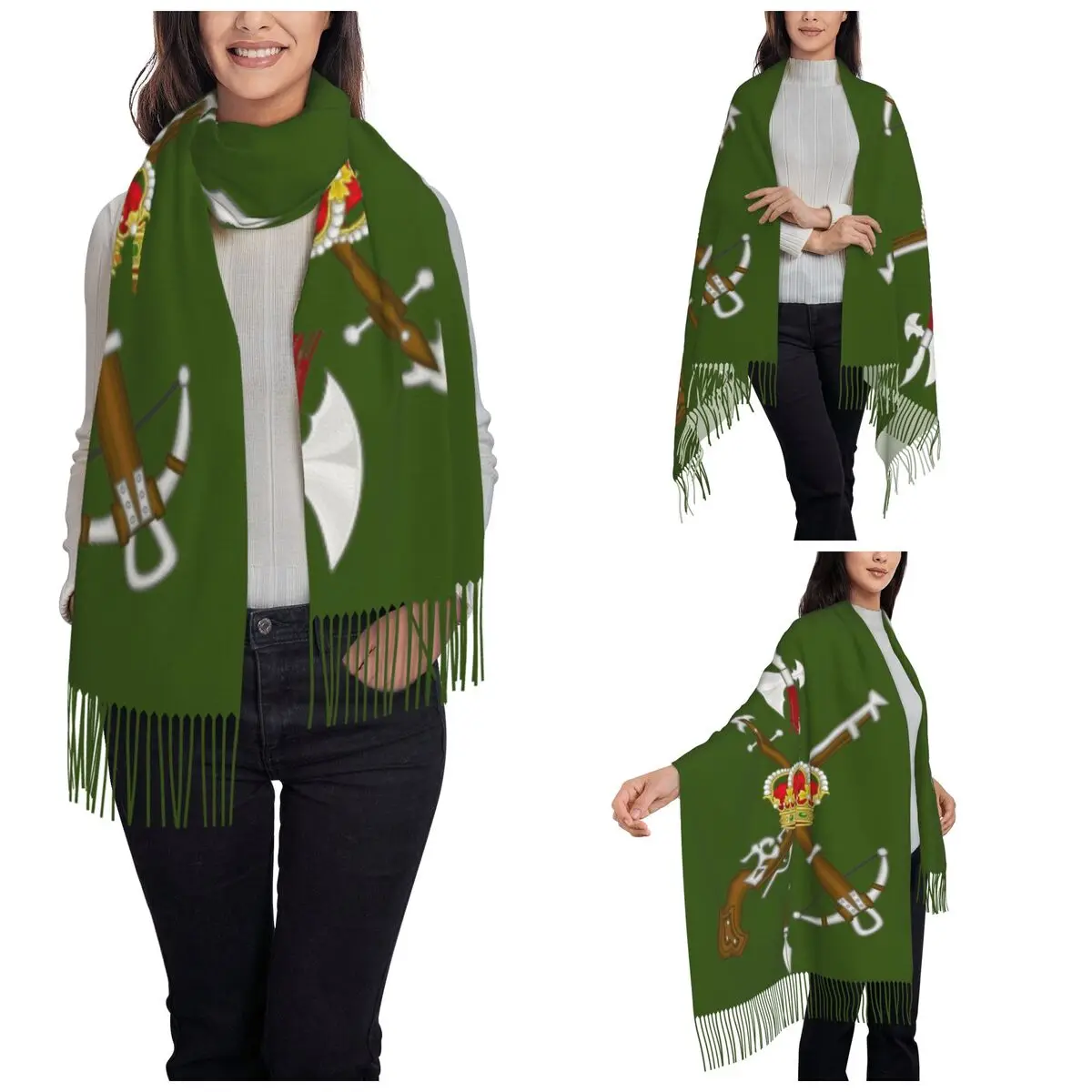 Spanish Legion Scarf for Womens Winter Fall Pashmina Shawl Wrap Spain Army Long Shawl Scarf for Evening Dress