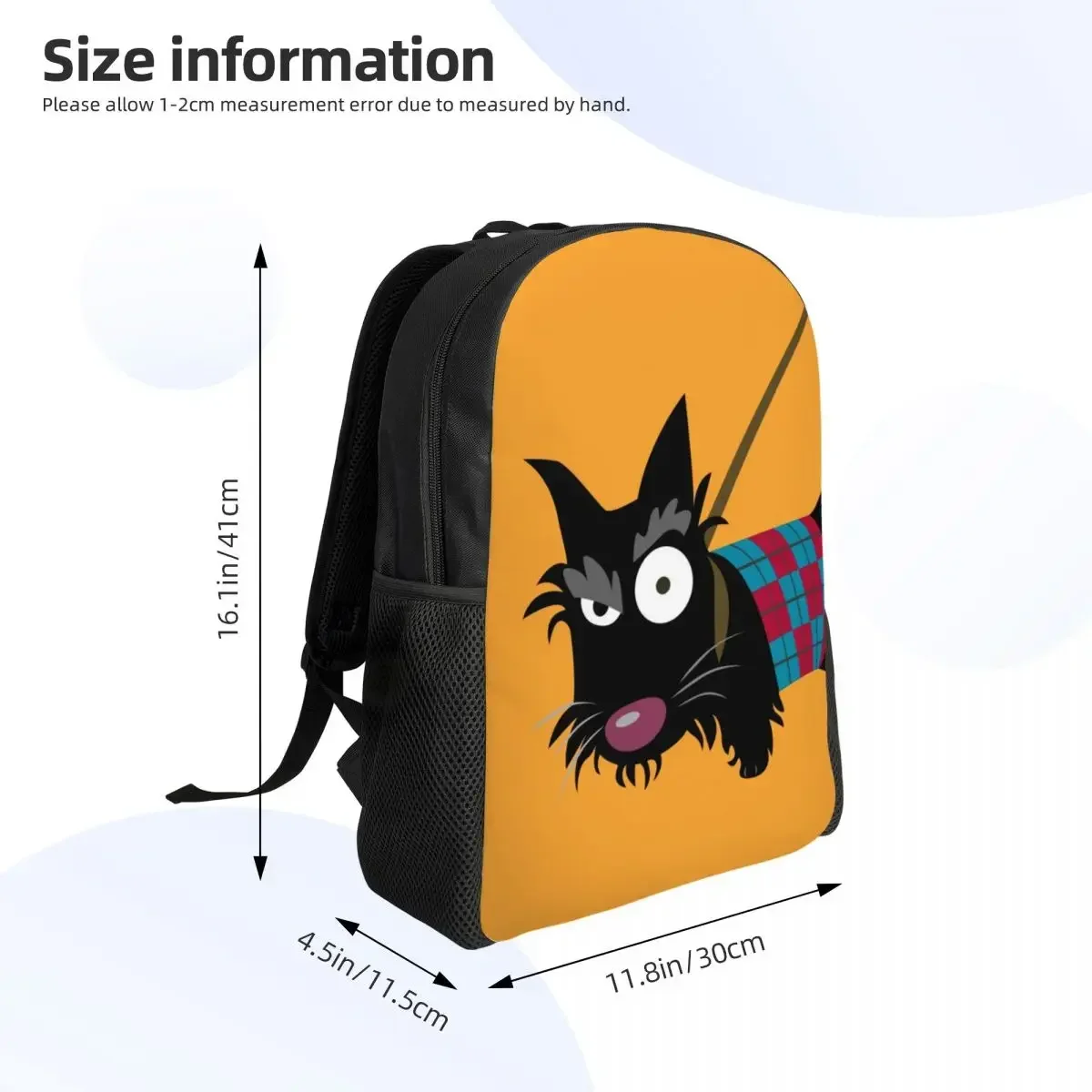 Funny Scottie Eye Backpacks for Men Women College School Student Bookbag Fits 15 Inch Laptop Scottish Terrier Dog Bags