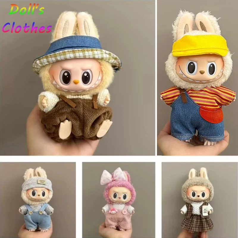 

Plush Doll's Clothes For 15- 17cm V1 V2 V3 Labubu Outfit Skirt Set Cute Dress Up Toy Replacement Clothing Accessories Suit