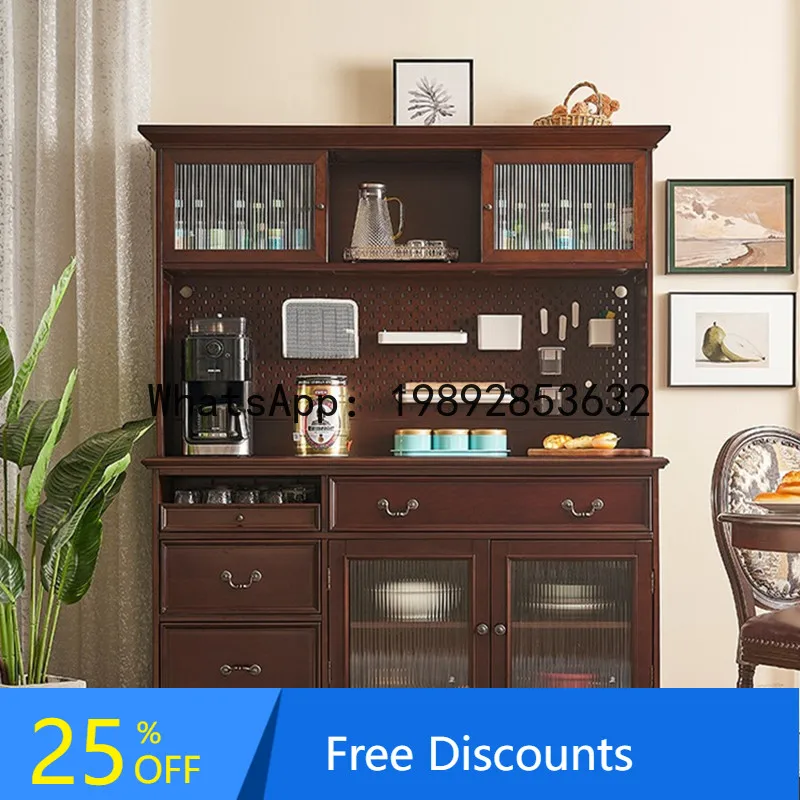 

CZ Retro Solid Wood Sideboard Dining Room Cabinet Multi-Functional Storage Cabinet Organizer
