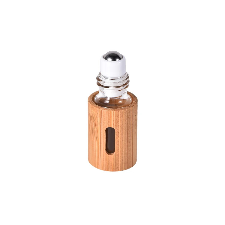 

16mm 3ml Eco-friendly Travel Perfumes Container Portable Massage Oil Bottle Bamboo Roll on Roller Bottles for Essential Oils