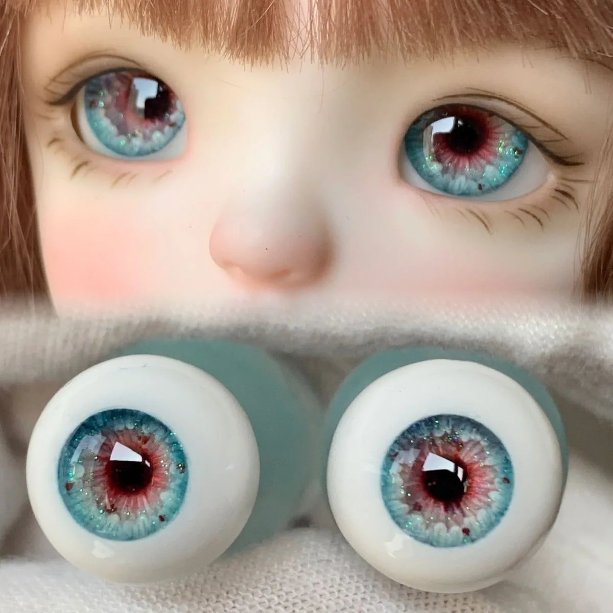 1/4 Stereoscopic Space Eyeballs 16mm 14mm12mm  Blue BJD Doll Eyes 1 Pair