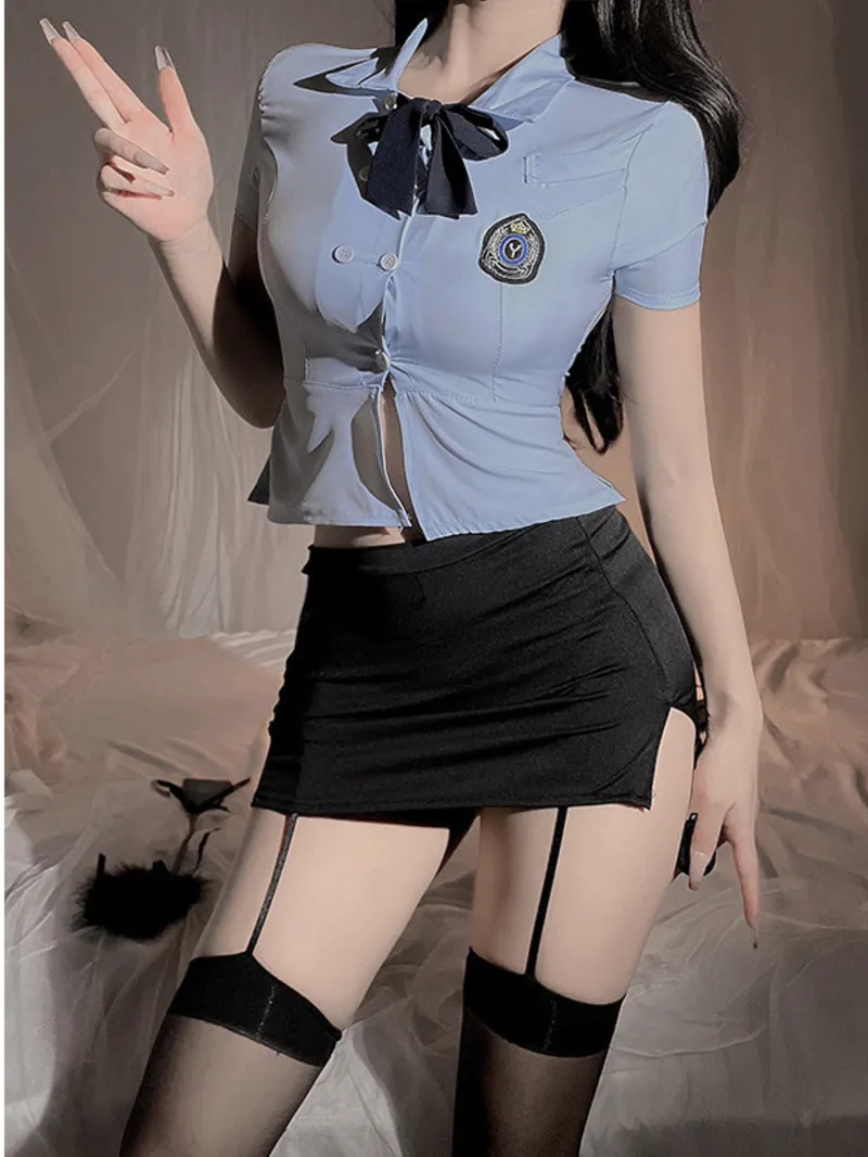 Girl 2024 New Sexy Underwear Uniform Temptation Pajamas Hot Sweet Fashion Women Skirts Set 2024 New Women Sweet K2H4 GW3C