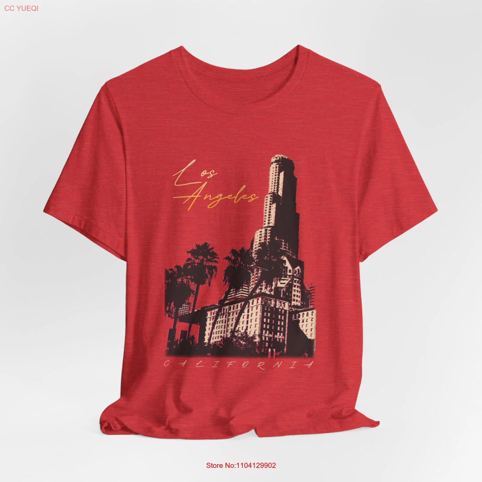 

Los Angeles Cityscape T Shirt Urban Skyline City View Travel LA California for her long or short sleeves