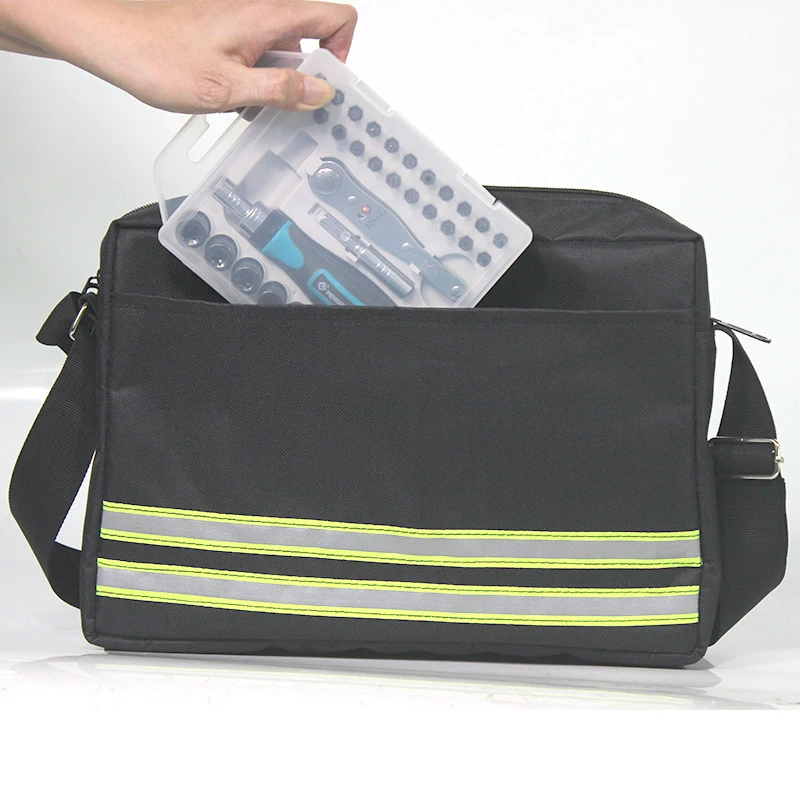 Thickened Canvas Tool Pouch for Electrician Screwdriver Pliers Repair Hand Tools Portable Electrical Tool Storage Shoulder Bags