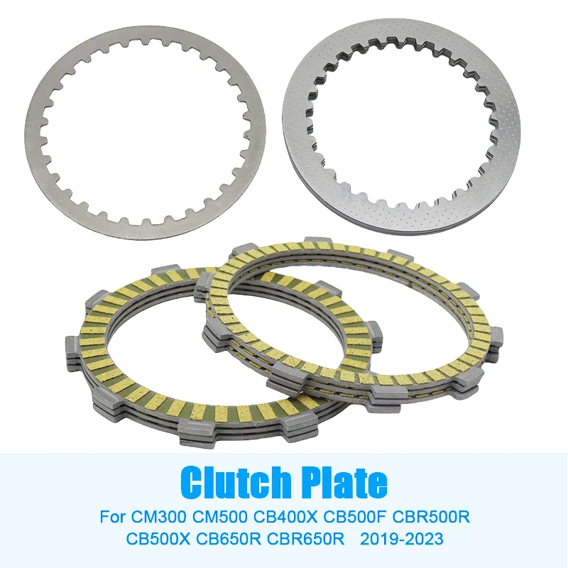 

For Honda CB500 CM300 CM500 CB400X CB650R CBR650R 2019-2023 Motorcycle Clutch Plates Friction Disc Kit Sliding Clutch