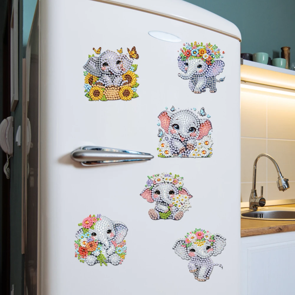 

6Pcs Diamond Painting Refrigerator Magnets Diamond Painting Magnets Diamond Art Magnets DIY Art Crafts for Adults Beginners