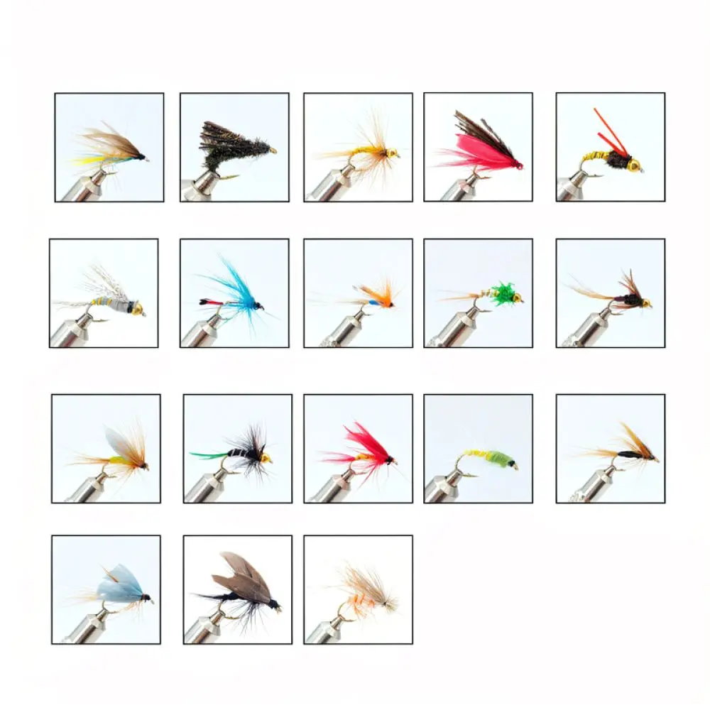 Fly Fishing Artificial Baits Kit For Bailufei Dry Wet Nymph Hooks Set Professional Equipment For Outdoor Angling