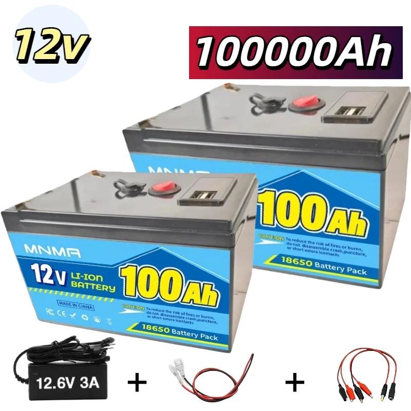 

12V 100Ah BatteryLithium LiFeP04 for Solar ChargingOff-Grid Applications with USB Port,Fish Finder Marine Outdoor Camping