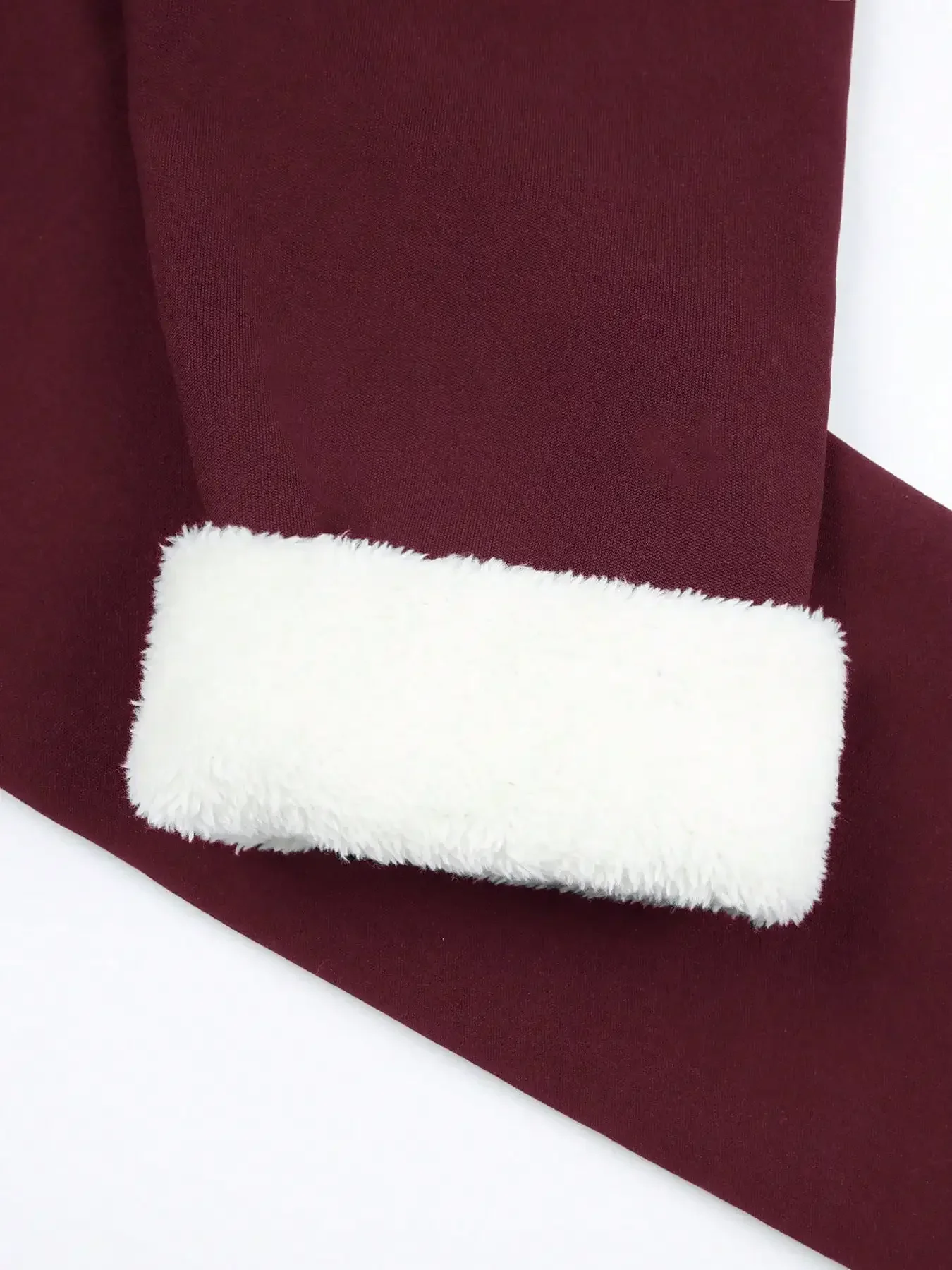 S-2XL Dicke Winter-Thermo-Leggings für Damen, Fleece-gefütterte Hose, Weiche Hochgeschnittene Leggings mit Bauchkontrolle für Schnee- und Kältewetter – Detail 9