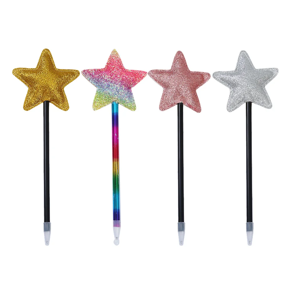 

4pcs Star Shape Ballpoint Pens Sparkle Glitter Writing Pens For Journaling School Office Stationery Supplies Novelty Fun Pen Set