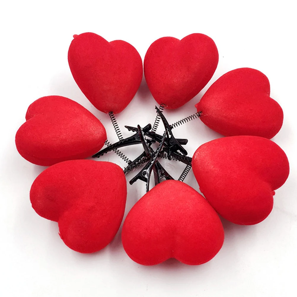 

20Pcs Celebration Hair Clips Heart Shape Barrettes Valentine's Day Hair Pins Festival Headwear Gift Festival Headwear