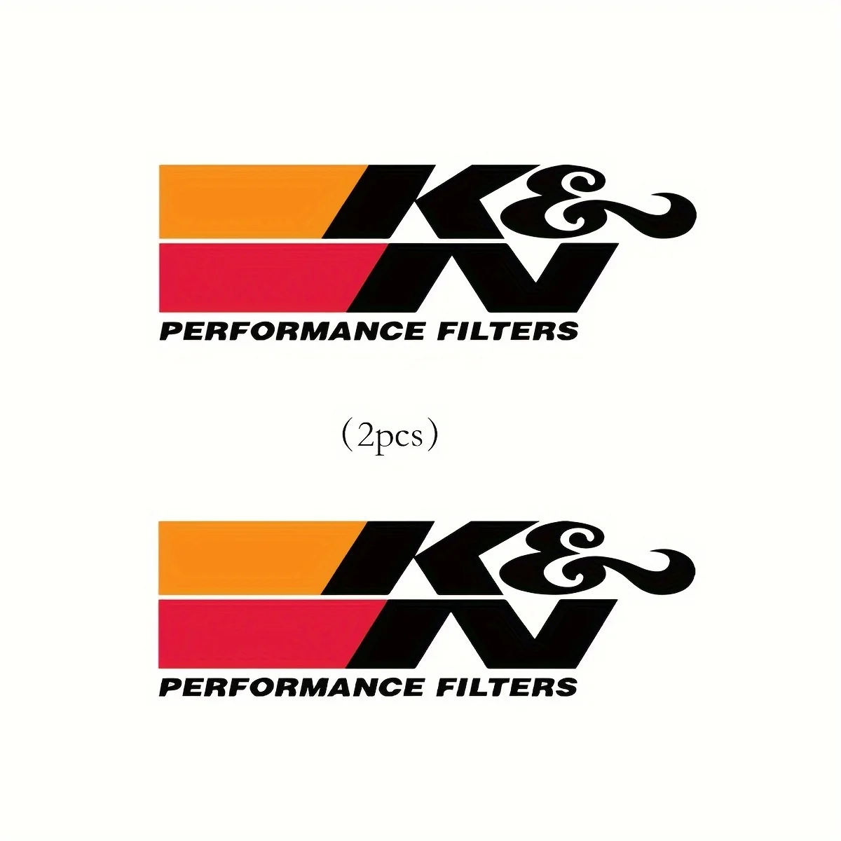 2PCS Set Letter & Color Block Vinyl Stickers, Orange Red Black White Waterproof Decals for Car Laptop Decor