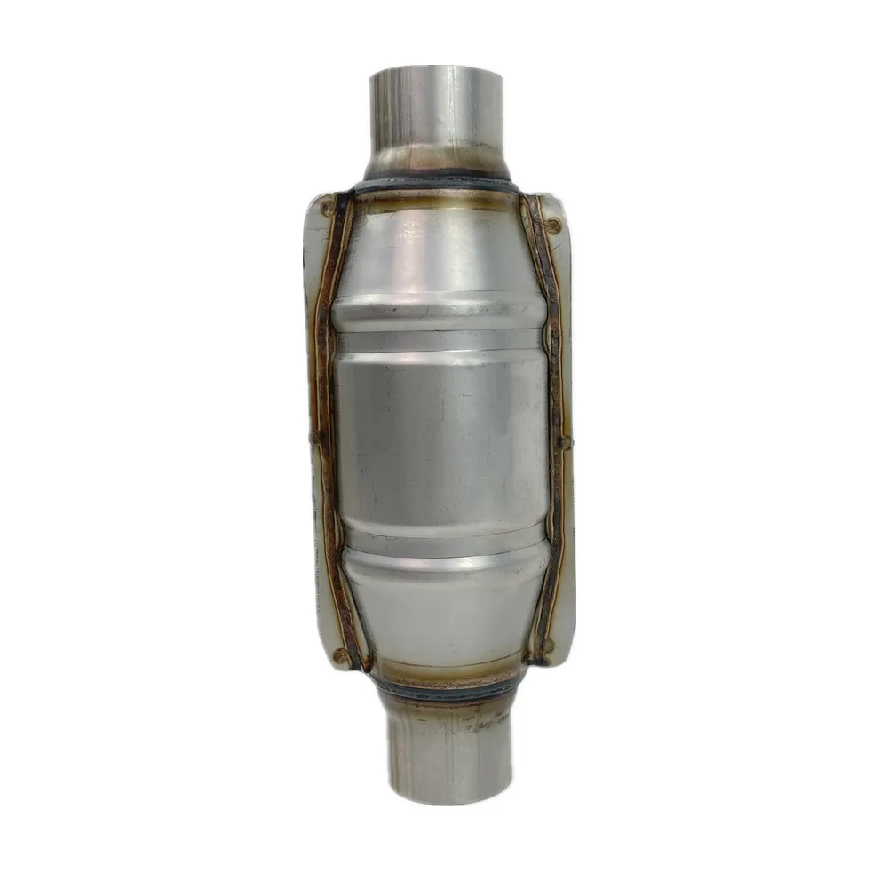 1 Piece Round Stainless Steel Universal Catalytic Converter  400 Cells High Flow Muffler Ceramic Catalyst  Euro 4 Standard