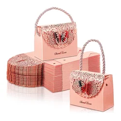 5pcs Butterfly Candy Box, Romantic Wedding Bridal Shower Chocolate Box, Wedding Baby Shower Anniversary Birthday Party Supplies