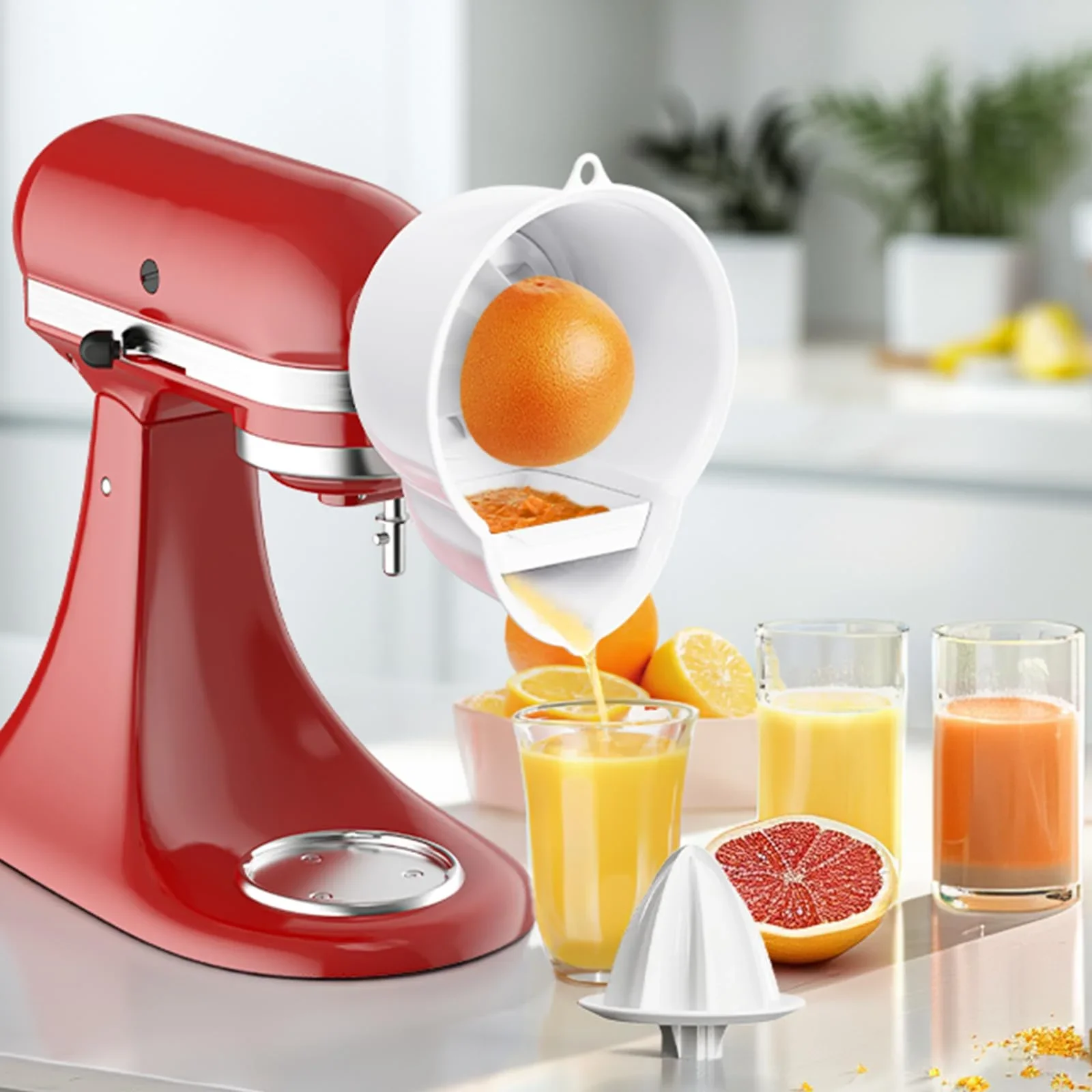 

GVODE Citrus Juicer Attachment For KitchenAid Stand Mixer 2-Size Reamer Lemon Squeezer Dishwasher Safe Kitchen Accessories