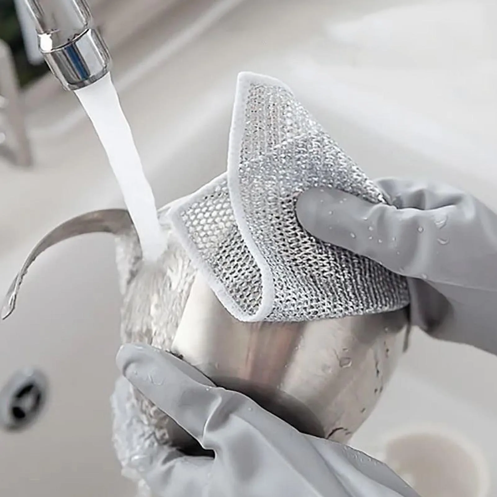 Double Sided Steel Scrubber Rust Resistant Dishwashing Cloth for Pots Pans Efficient Cleaning Multipurpose for Household Kitchen