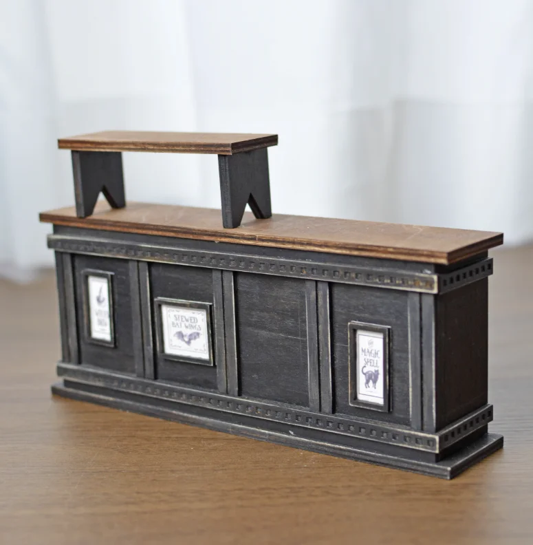 مجموعة أثاث بيت الدمى مجموعة DIY أو الانتهاء |   خزانة زاوية، رف أحذية، خزانة ساحرة وعرض حلوى الحائط ديكور غرفة مصغر