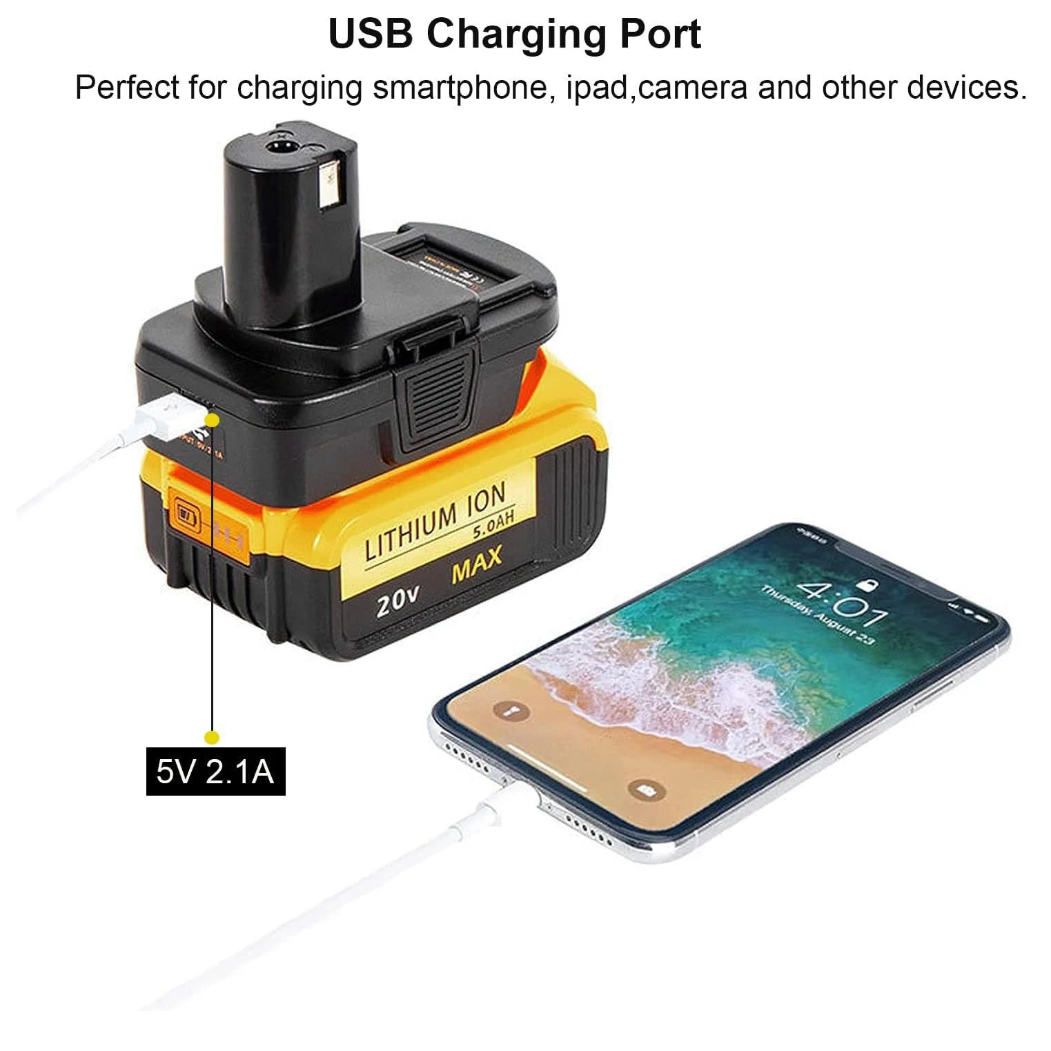 Battery Adapter with USB Port for Dewalt Battery to Ryobi tools,Milwaukee Battery Convert to for Ryobi 18V Lithium-ion Battery