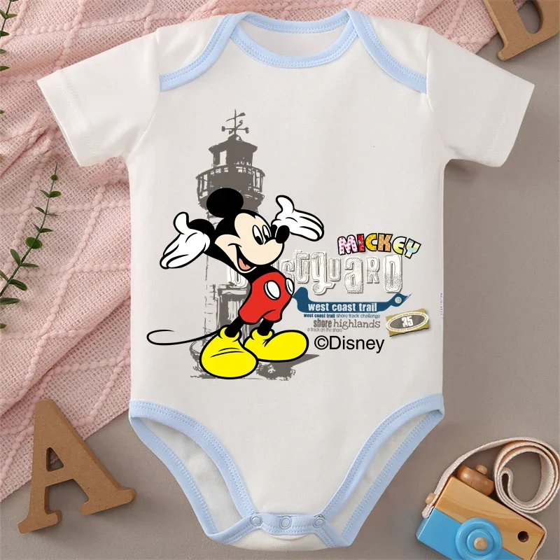 

Микки Маус MINISO Детская одежда из чистого хлопка Комбинезон с принтом Минни Боди для новорожденных от 0 до 12 месяцев Лучший подарок для ребенка