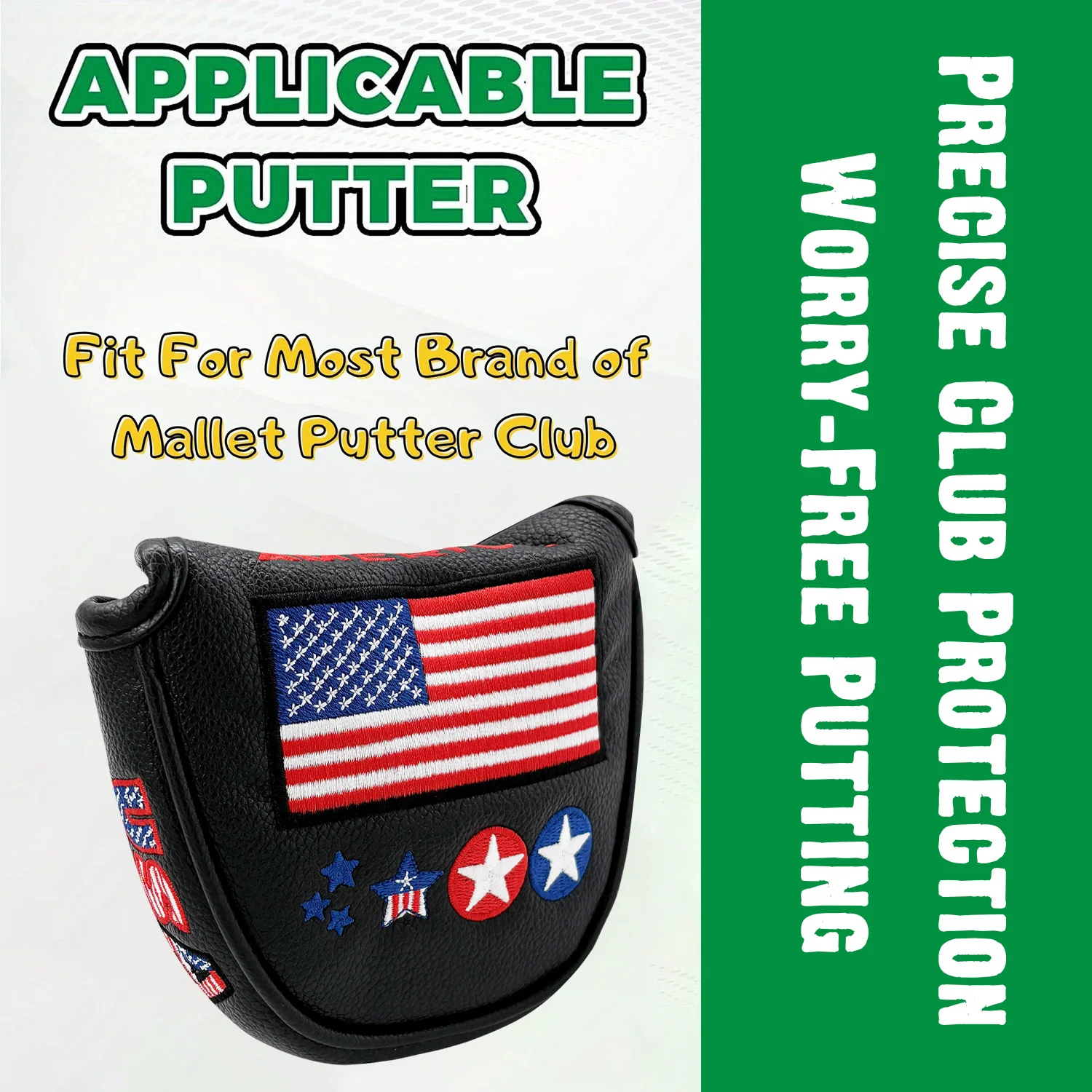 1pc Pattern Design Putter Headcover: Add Style to Your Golf Clubs Waterproof Leather Material Golf Accessories image 4