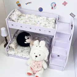 Ob11 Baby Bed 17Cm Bjd Doll Cute Bunk Bed With Hanger Drawer For 1/12 Bjd Doll Dollhouse Furniture Accessories DIY Toys