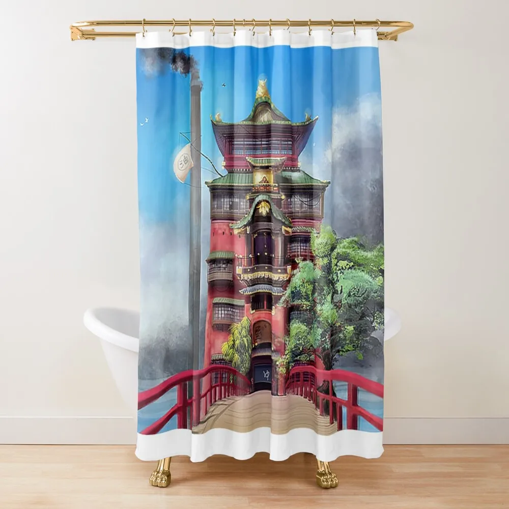 

House cea Shower Curtain For Bathroom Waterproof Bath And Anti-Mold Anime Bathroom Bathroom Box Curtain