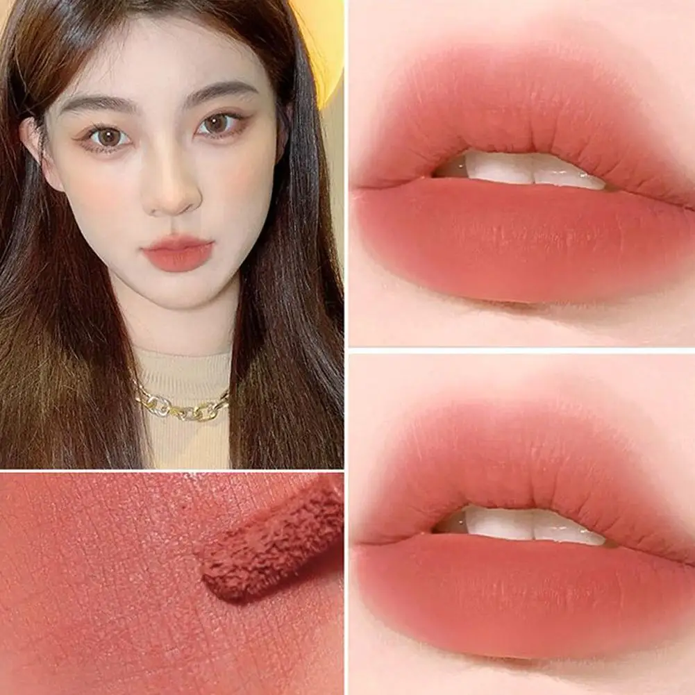 Vernis à lèvres rose fleurs de cerisier confits, velours mat, ne se décolore pas, crème à lèvres imperméable, brillant à lèvres, maquillage pour femmes