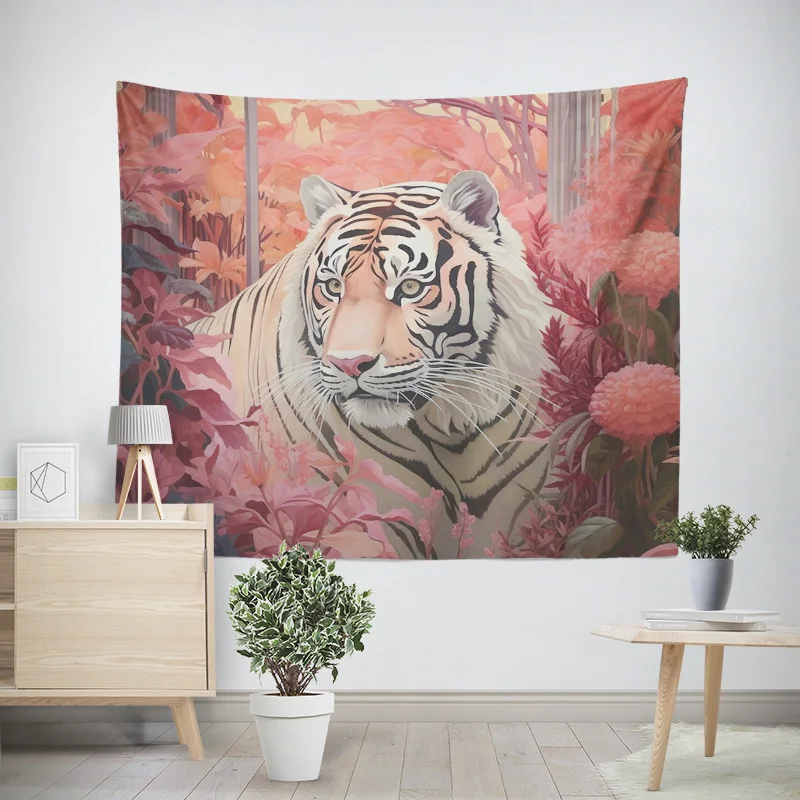 

Minimalist Animal Print Tapestry Wall Cloth Modern Living Room Bedroom Decoration Cafe Aesthetics Ins Style IllustrationTapestry
