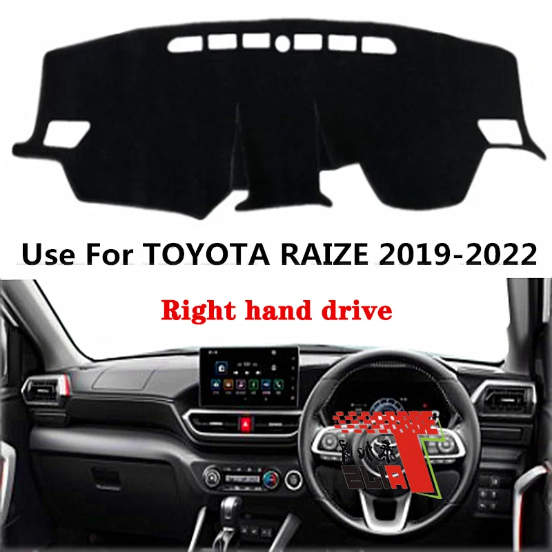Use for Toyota RAIZE 2019-2022 Reduces Interior Fading Dashboard Cover L/R Black Red Blue Three Color UV Protection