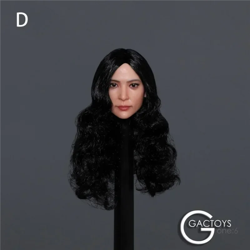 Asian Actress 1/6 Scale Li Bingbing Head Carving Black Long Curly Hair Head model for 12" Action Figure PH JIAOU Toy